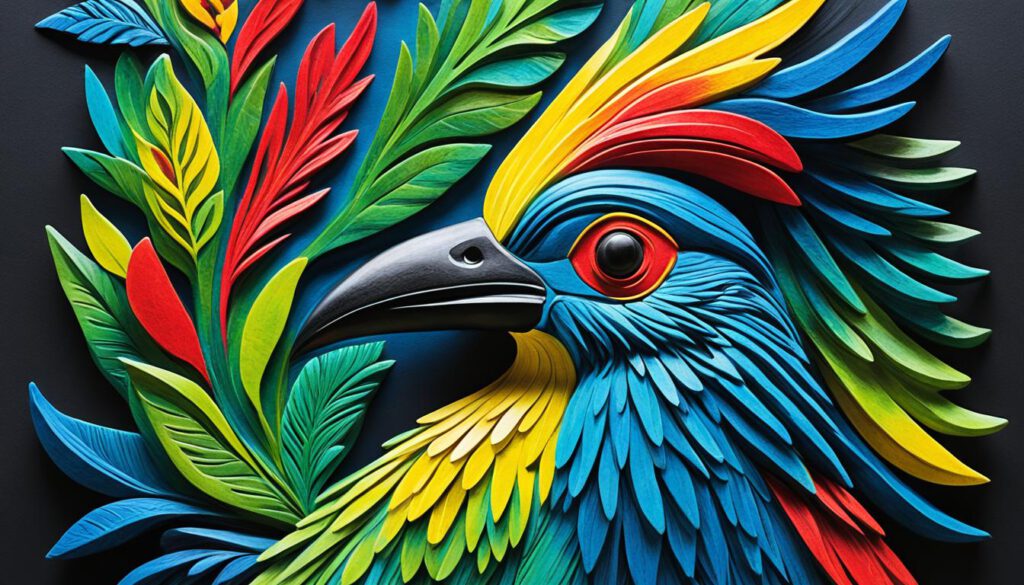 Kolumbianische Malerei und Skulpturen