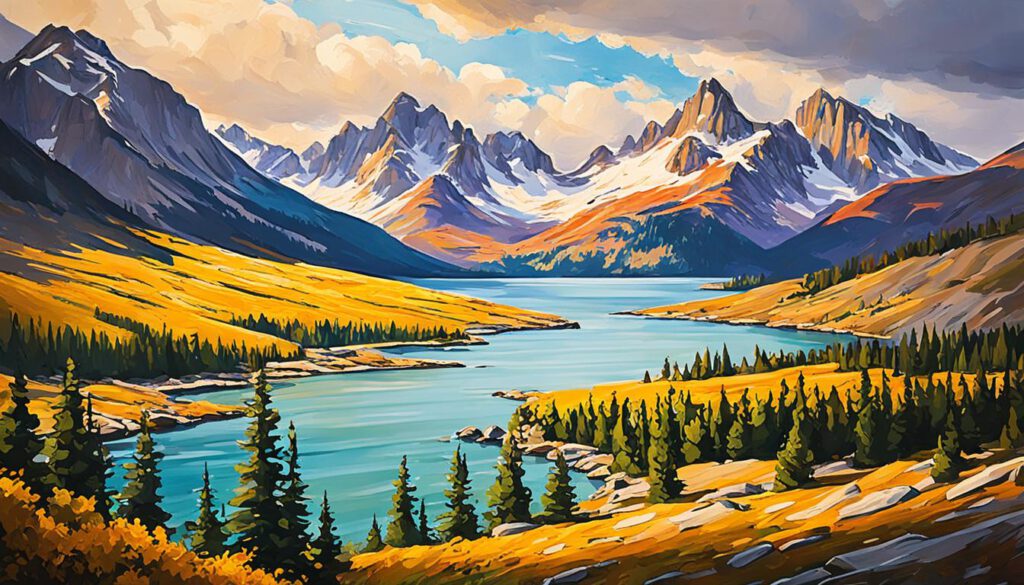 Künstler arbeiten an Landschaftsmalerei