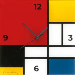 Piet Mondrian Wanduhr Komposition In Rot Blau Gelb Und Schwarz