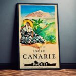 Werbeposter Kanarischen Inseln Schiffstour Vintage Retro Reiseposter