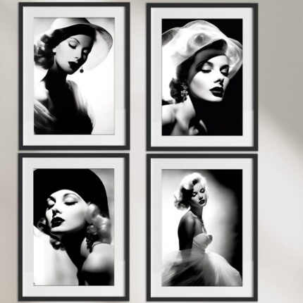 Marilyn Monroe Porträtbilder Schwarz Weiß Kunstdruck auch mit Rahmen