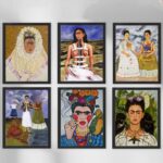 F. Kahlo 6 Bilder - Premium Poster Set Wanddekoration für Wohnzimmer