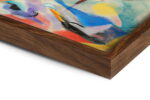 Abstraktes Leinwandbild mit Rahmen Farbenfroher Kunstdruck Holzrahmen – Bild 5