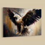Bild mit Adler in der Luft Gemälde als Kunstdruck Leinwandbild für Wohnzimmer Schlafzimmer Büro