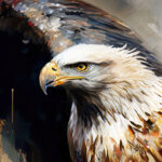 Bild mit Adler in der Luft Gemälde als Kunstdruck Leinwandbild für Wohnzimmer Schlafzimmer Büro – Bild 4