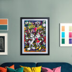 Verliebte Bunnies Poster Wandkunst für Wohnzimmer, Schlafzimmer, Büro – Bild 2