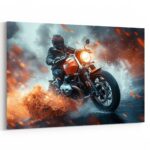 BMW 1200 Cruiser on fire Motorrad Wandbild als Dekoration