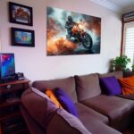 BMW 1200 Cruiser on fire Motorrad Wandbild als Dekoration – Bild 4