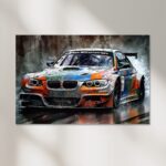 BMW M3 Rennwagen Auto Poster, Leinwandbild oder Bild mit Rahmen – Bild 3