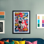 Mädchen mit dem Luftballon Graffiti Poster für Wohnzimmer, Schlafzimmer, Büro – Bild 2
