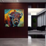 Bison in Pop Art Leinwandbild - Natur Tierbild – Bild 2