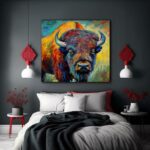 Bison in Pop Art Leinwandbild - Natur Tierbild – Bild 5