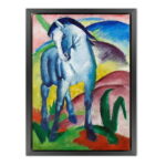 Blaues Pferd I Franz Marc Leinwandbild mit Rahmen Kunstdruck als Wanddekoration