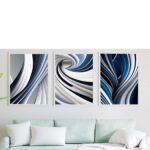 3er Dekobilder Schwarz/Balu/Weiß für Wohnzimmer oder Büro