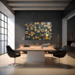 Abstrakte goldene, beige Kreise als Kunstdruck, Leinwandbild oder Bild mit Rahmen – Bild 4