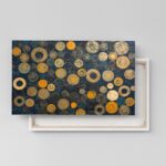 Abstrakte goldene, beige Kreise als Kunstdruck, Leinwandbild oder Bild mit Rahmen – Bild 6