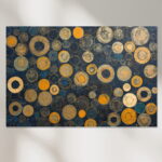 Abstrakte goldene, beige Kreise als Kunstdruck, Leinwandbild oder Bild mit Rahmen – Bild 5