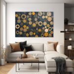 Abstrakte goldene, beige Kreise als Kunstdruck, Leinwandbild oder Bild mit Rahmen – Bild 2