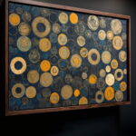 Abstrakte goldene, beige Kreise als Kunstdruck, Leinwandbild oder Bild mit Rahmen – Bild 7