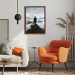 Der Wanderer über dem Nebelmeer Caspar David Friedrich mit Schattenfugenrahmen – Bild 2