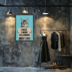 Lustige Katze Sprüchebilder «I need 2 more followers» Poster Wandbild – Bild 2