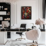 Ein Meer bunter Katzen als Leinwandbild Kunstdruck mit Holzrahmen – Bild 3