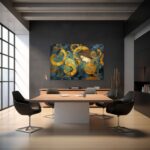 Frau im Goldspiralen Wirbel Modern als Kunstdruck, Leinwandbild oder Bild mit Rahmen – Bild 2