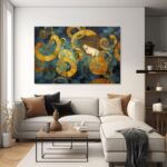 Frau im Goldspiralen Wirbel Modern als Kunstdruck, Leinwandbild oder Bild mit Rahmen – Bild 3