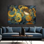 Frau im Goldspiralen Wirbel Modern als Kunstdruck, Leinwandbild oder Bild mit Rahmen – Bild 4