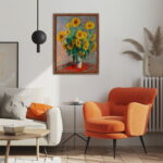 Claude Monet - Jerusalem Artichoke Leinwandbild mit Holzrahmen – Bild 3