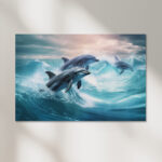 Delfine im Sturm Poster, Leinwandbild oder Bild mit Rahmen – Bild 4