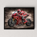 Ducati V4 Motorrad Poster, Leinwandbild oder Bild mit Rahmen – Bild 6