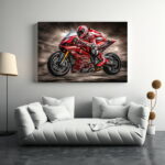 Ducati V4 Motorrad Poster, Leinwandbild oder Bild mit Rahmen – Bild 2