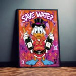 save water lustiges grafik poster für wohnzimmer, schlafzimmer, büro