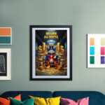 No Luck All Hustle Pop Art Poster für Wohnzimmer, Schlafzimmer, Büro