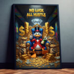 No Luck All Hustle Pop Art Poster für Wohnzimmer, Schlafzimmer, Büro