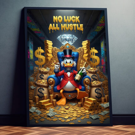 No Luck All Hustle Pop Art Poster für Wohnzimmer, Schlafzimmer, Büro