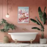Badezimmer Poster Ente im Himmel Lustiges Tierbild für Badezimmer – Bild 3