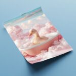Badezimmer Poster Ente im Himmel Lustiges Tierbild für Badezimmer – Bild 2