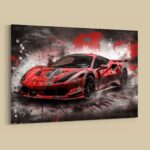 Ferrari F8 Tributo Auto Poster, Leinwandbild oder Bild mit Rahmen