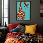 Lustiges Giraffen Porträt Kunstdruck Poster Exklusive Wandkunst für Wohnzimmer, Schlafzimmer – Bild 3