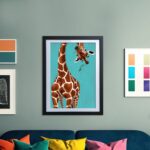 Lustiges Giraffen Porträt Kunstdruck Poster Exklusive Wandkunst für Wohnzimmer, Schlafzimmer – Bild 4
