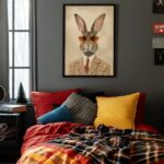 Der Vintage Hase Kunstdruck Poster Exklusive Wandkunst für Wohnzimmer, Schlafzimmer – Bild 3