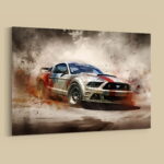 Ford Mustang Auto Poster, Leinwandbild oder Bild mit Rahmen