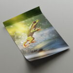 Frosch Fotografie Bilder Poster Set Nahaufnahme Naturbilder für Tierfeunde – Bild 4