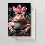 Rosa Frosch mit Krone auf dem Kopf Leinwandbild oder Fotoposter Wanddekoration Kinderzimmer – Bild 4