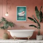 Badezimmer Poster "GET NAKED" Lustiges Tierbild für Bad oder WC – Bild 2