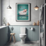 Badezimmer Poster "GET NAKED" Lustiges Tierbild für Bad oder WC – Bild 3