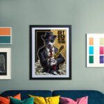 Gangster Stil Spruch "GET RICH" Poster Moderne Wanddekoration – Bild 2
