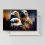 Bild mit 3 Adler Gemälde als Kunstdruck Leinwandbild für Wohnzimmer Schlafzimmer Büro – Bild 4
